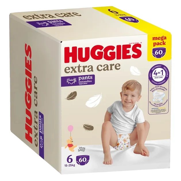 Трусики-подгузники Huggies Extra Care Pants Box 6 (15-25 кг) 60 шт (5029053582429)