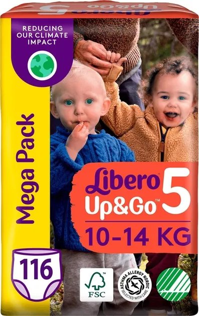 Подгузники-трусики Libero Up&Go размер 5 (10-14 кг) 116 шт (7322541992709)