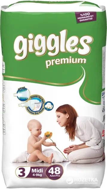 Подгузники детские Giggles Premium Midi 4-9 кг 48 шт (8680131201594)