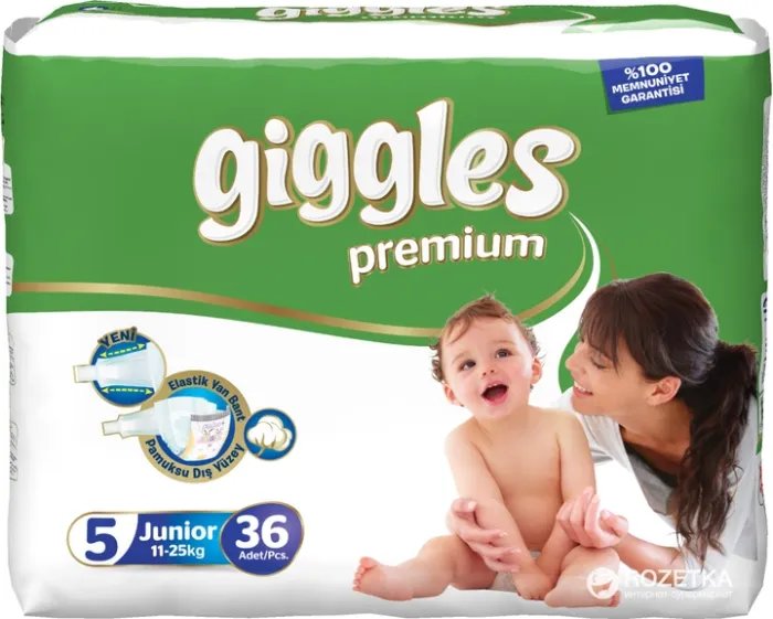 Подгузники детские Giggles Premium Junior 11-25 кг 36 шт (8680131201617)